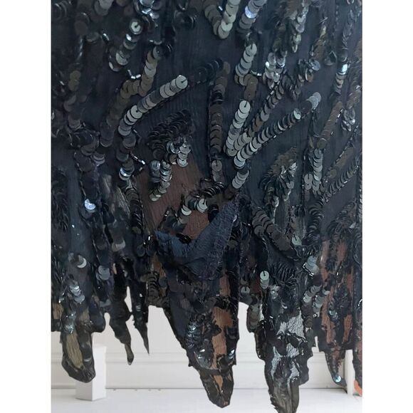 Vntg. Swee Lo black silk sequins dress - Picture 5 of 7